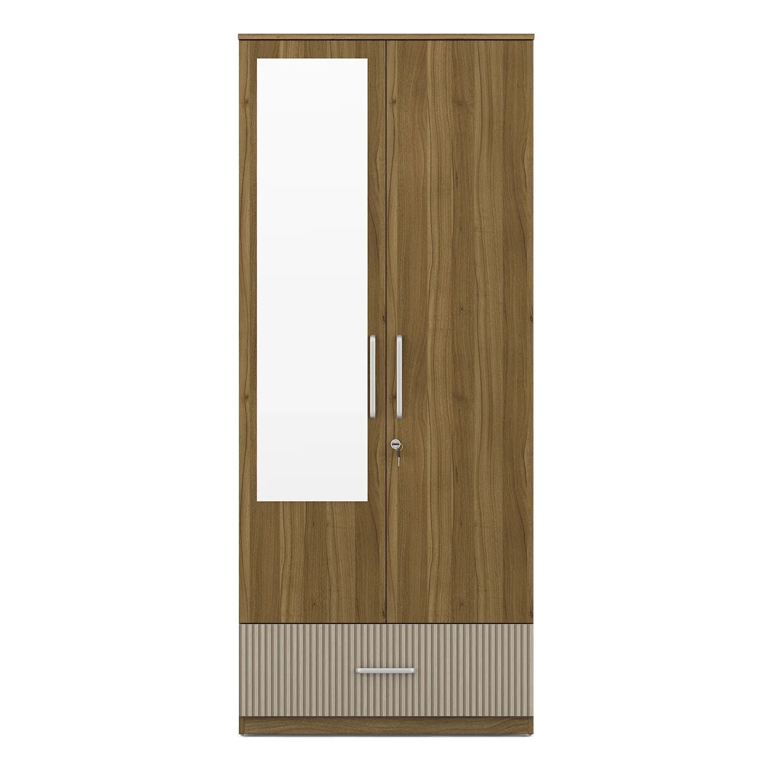 Diago Two Door Wardrobe In Natural Teak Color - HomeTown