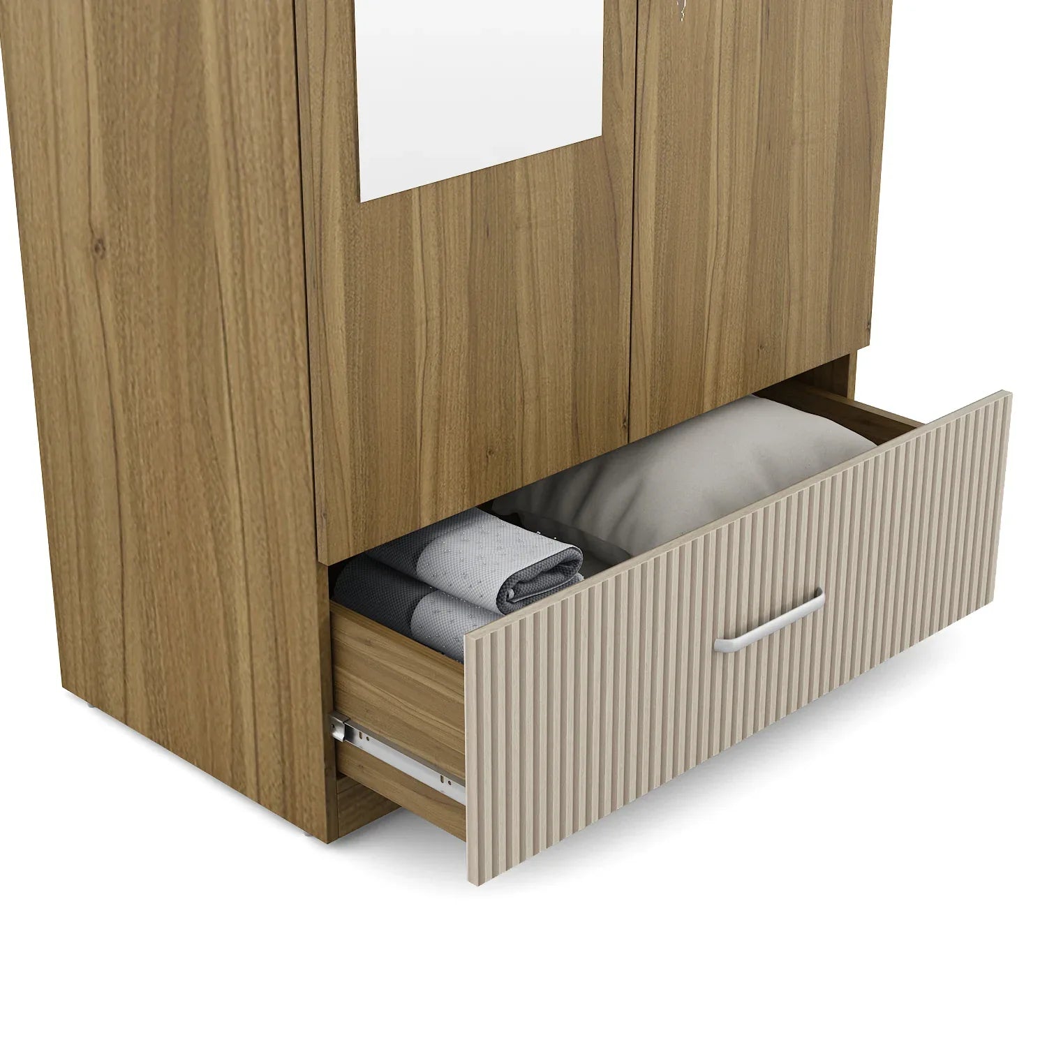 Diago Two Door Wardrobe In Natural Teak Color - HomeTown