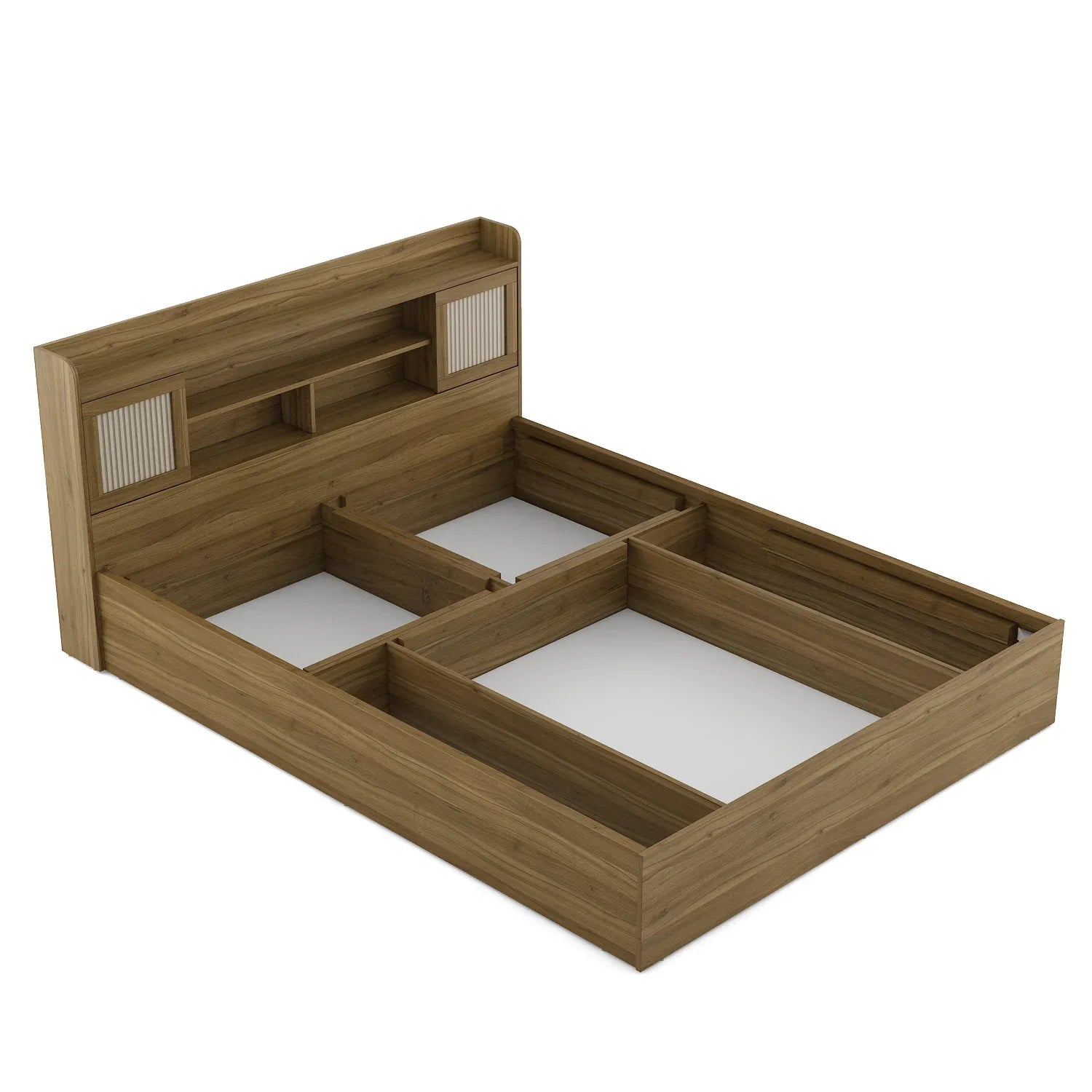 Diago Queen Bed With Hydraulic Storage In Natural Teak Color - HomeTown