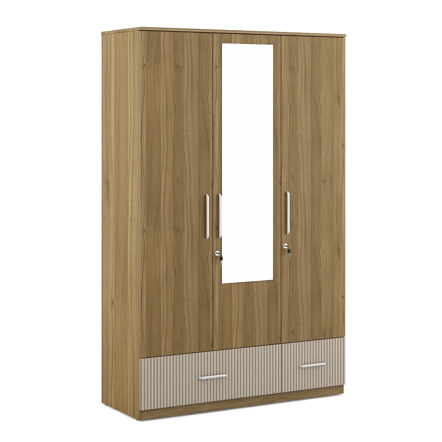 Diago Two Door Wardrobe In Natural Teak Color - HomeTown