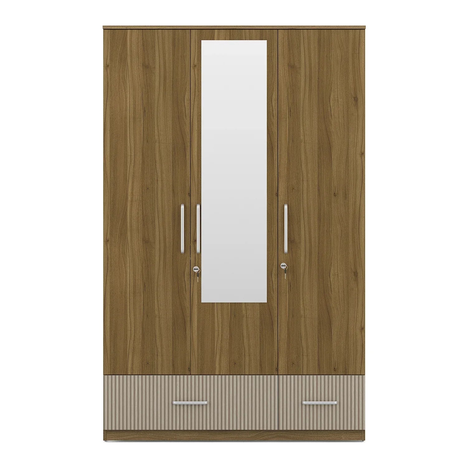 Diago Two Door Wardrobe In Natural Teak Color - HomeTown