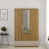 Diago 3 Door Wardrobe in Natural Teak Color