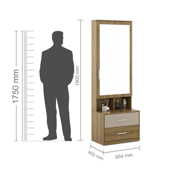 Diago Dresser in Natural Teak Color dimensions