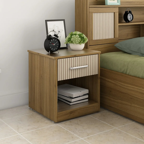 Diago Night Stand In Natural Teak Color dimensions