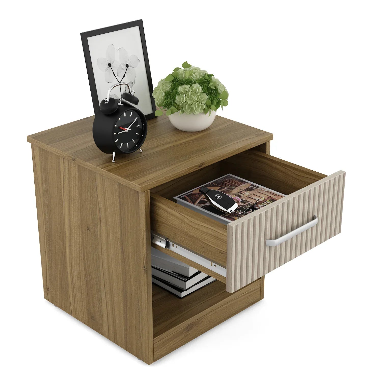 Diago Night Stand In Natural Teak Color - HomeTown
