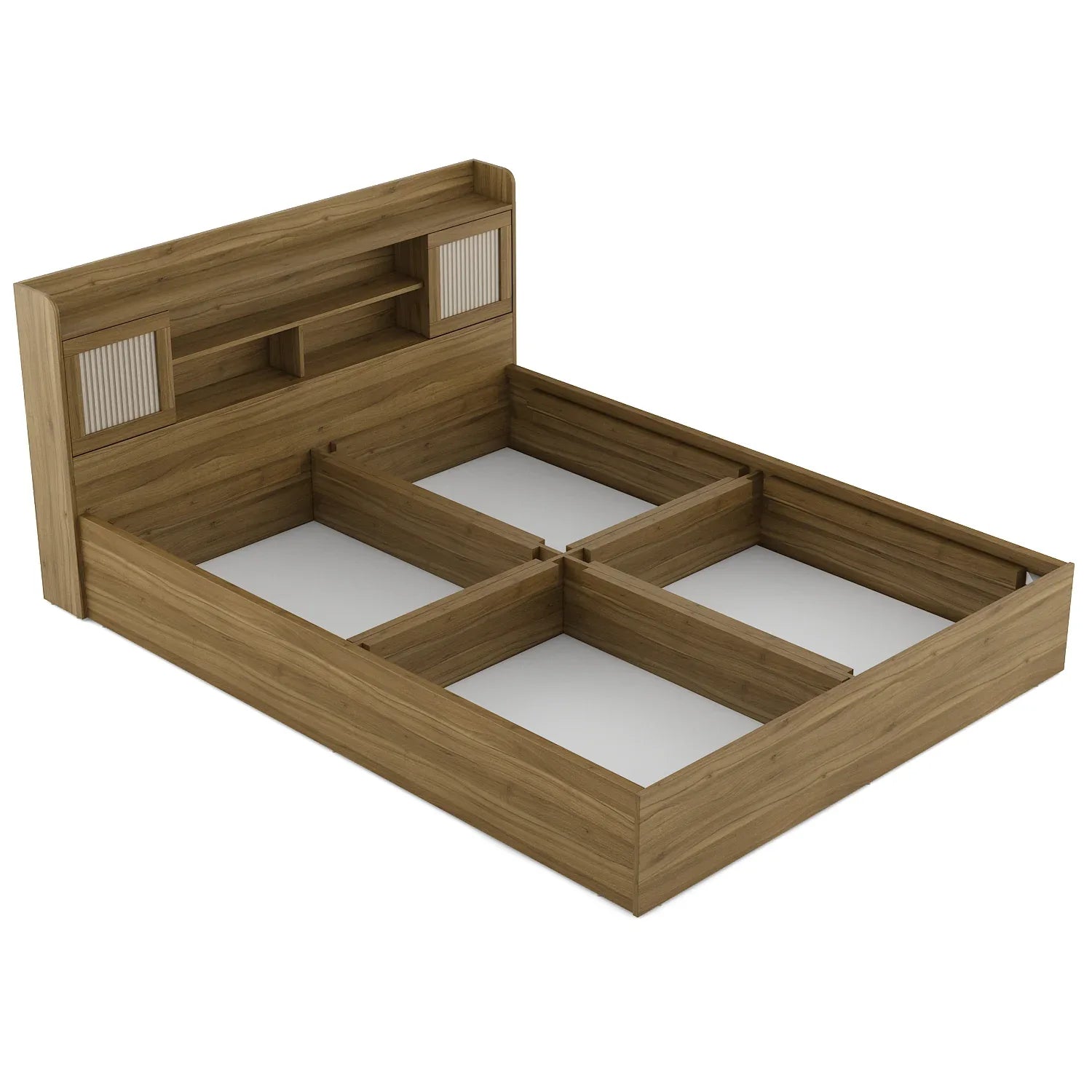 Diago Queen Bed With Box Storage In Natural Teak Color - HomeTown