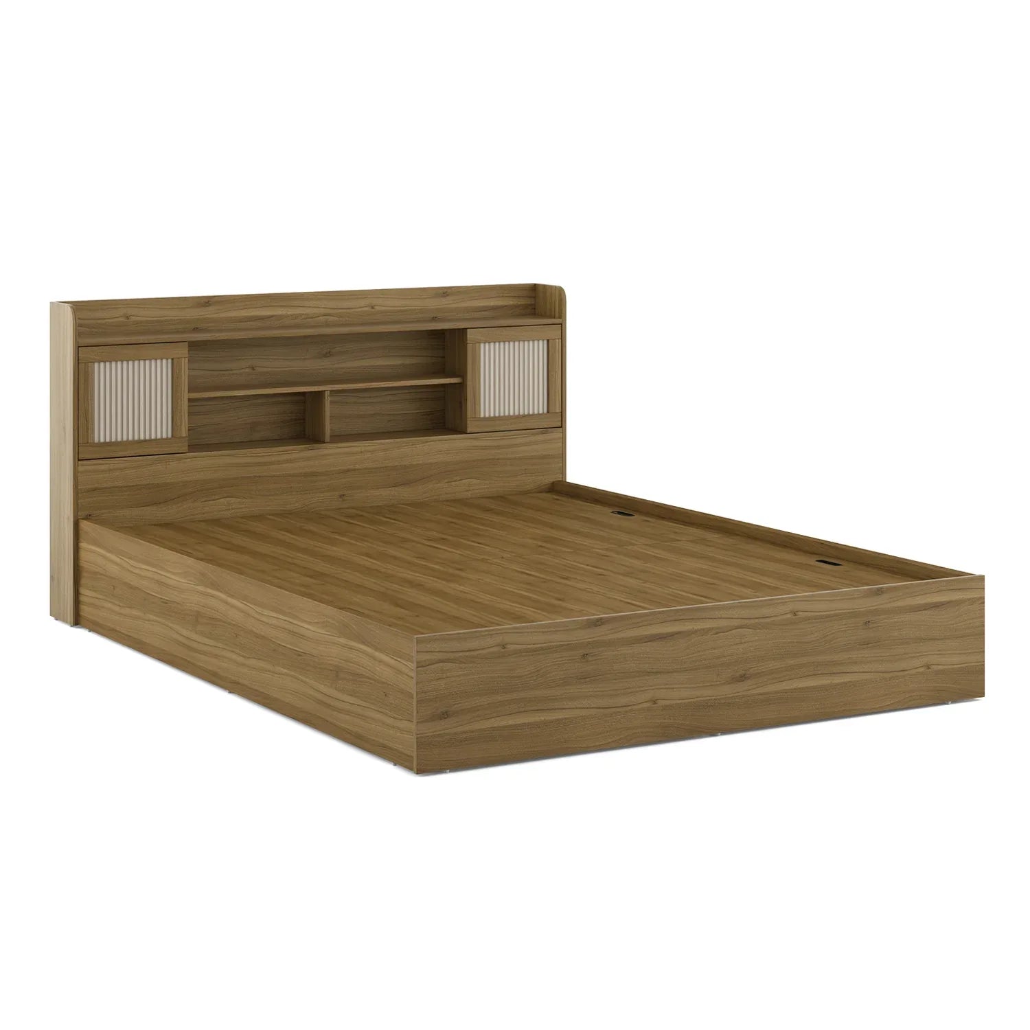 Diago Queen Bed With Box Storage In Natural Teak Color - HomeTown