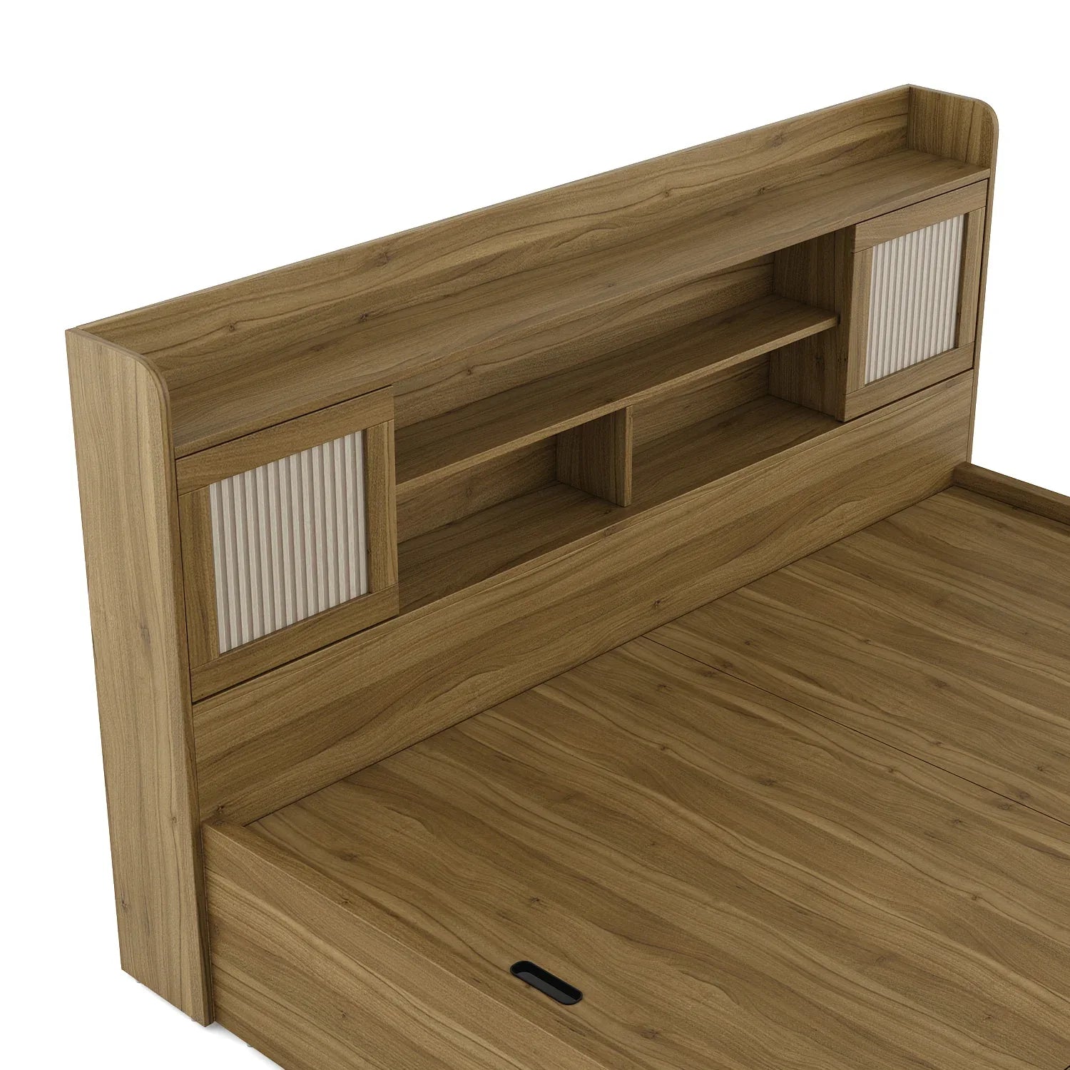Diago Queen Bed With Box Storage In Natural Teak Color - HomeTown