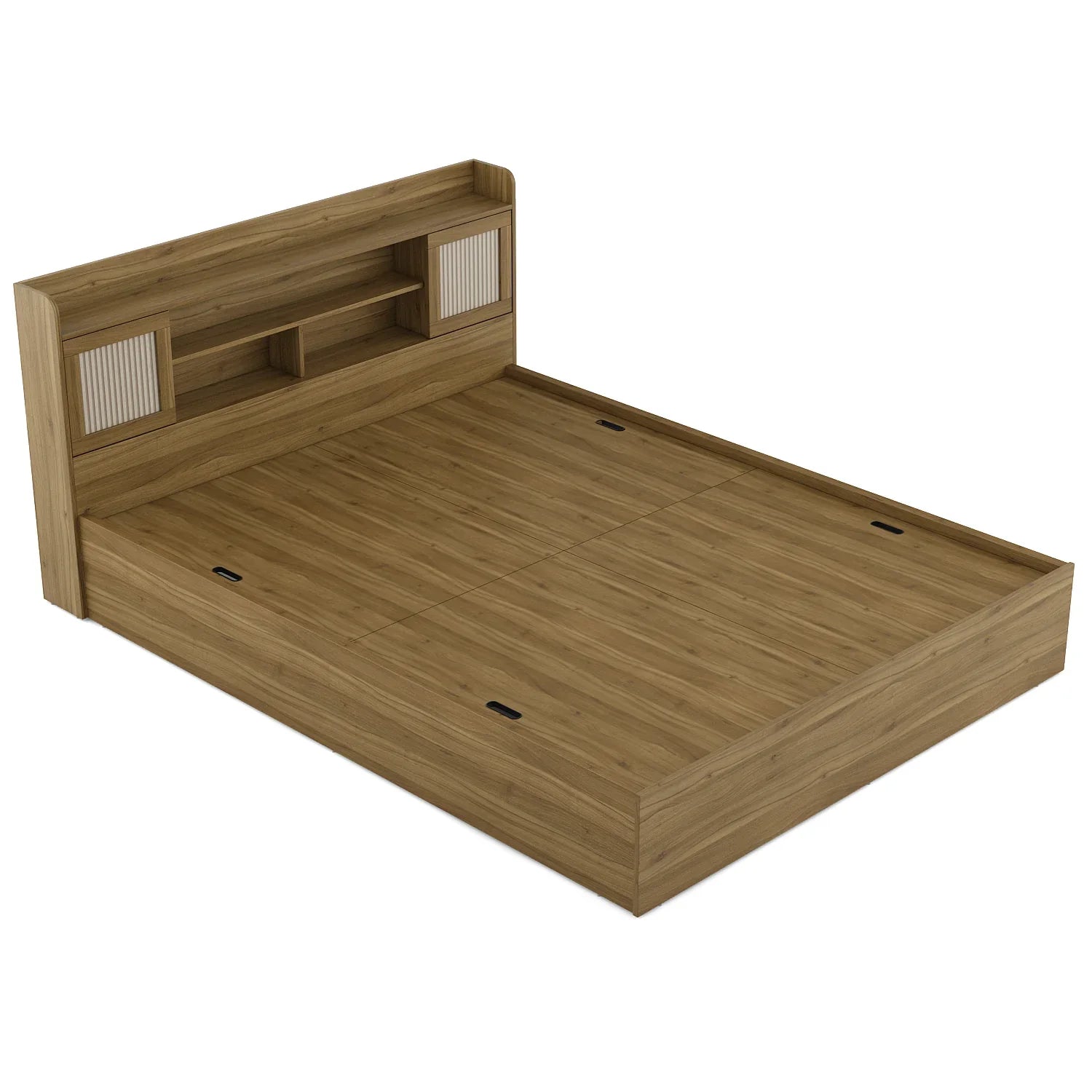 Diago Queen Bed With Box Storage In Natural Teak Color - HomeTown