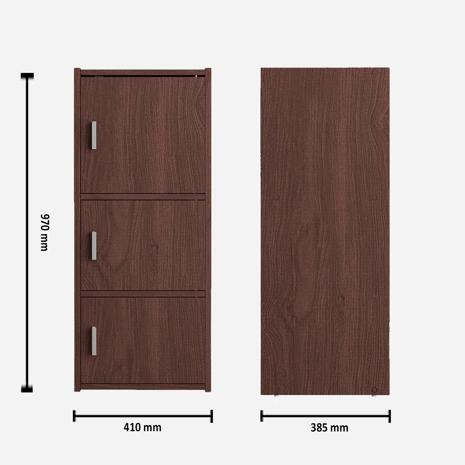 Albert Engineered Wood 3 Tier Cabinet in Cherry Brown Colour - HomeTown