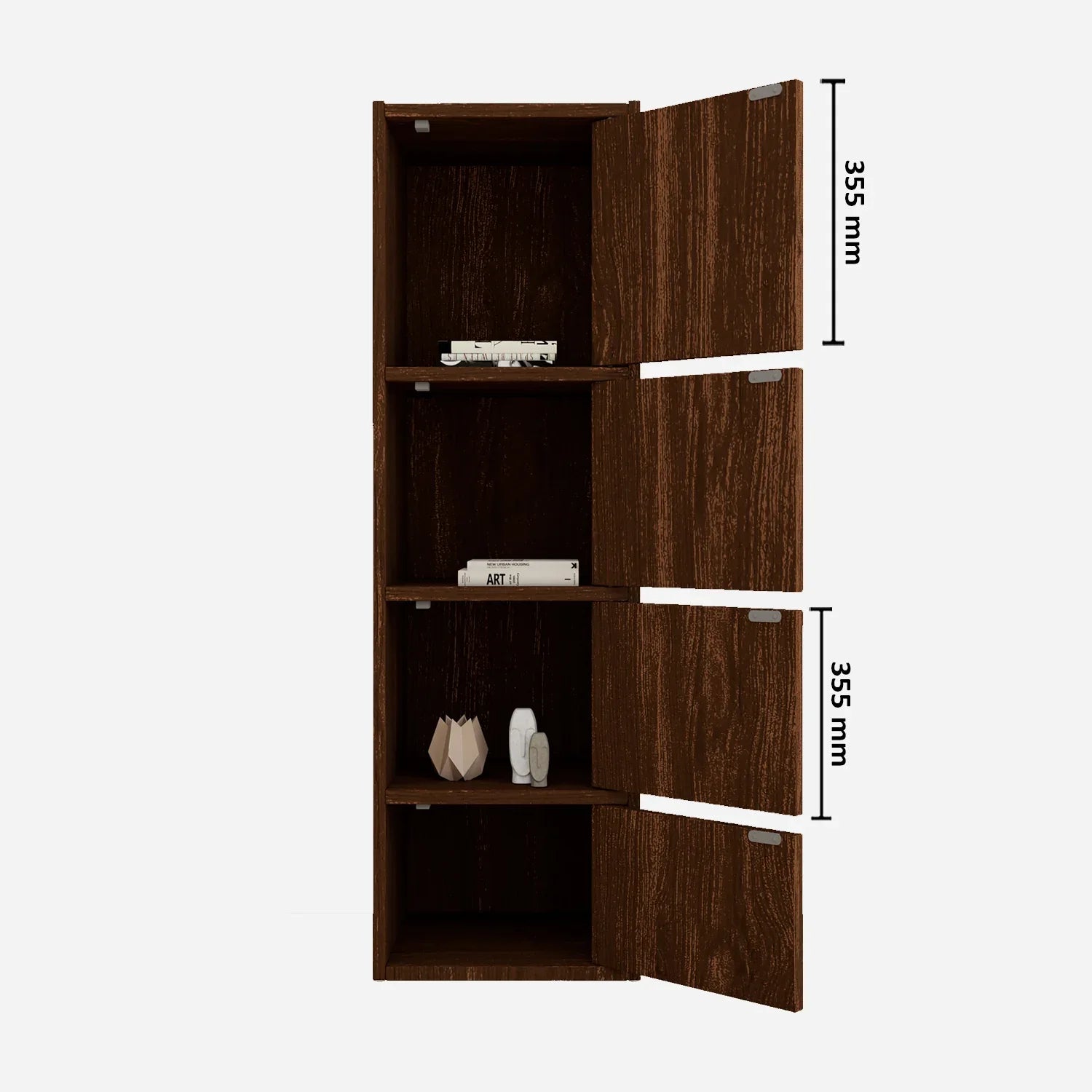 Albert Engineered Wood 4 Tier Cabinet in Oak Colour