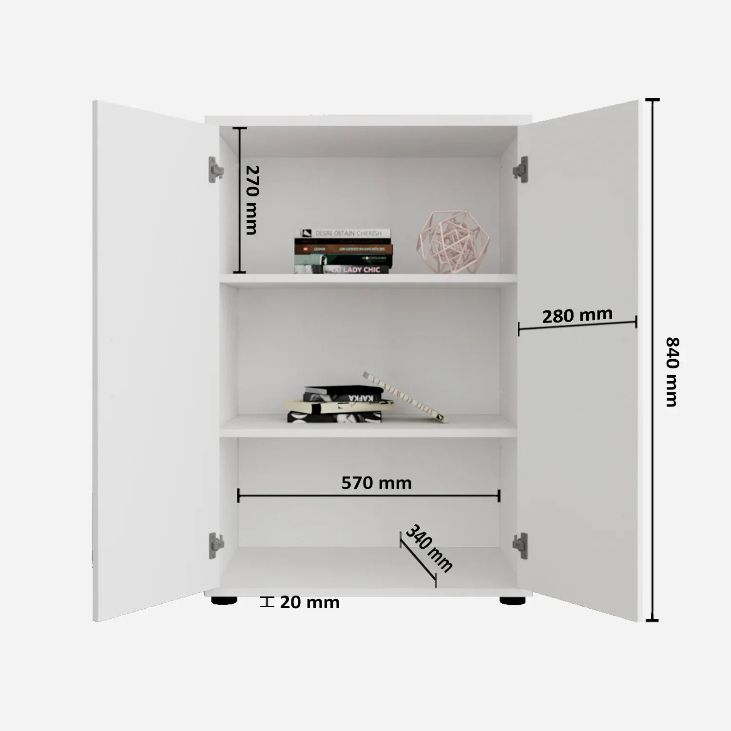 Henley Engineered Wood Multipurpose Cabinet in White Colour - HomeTown