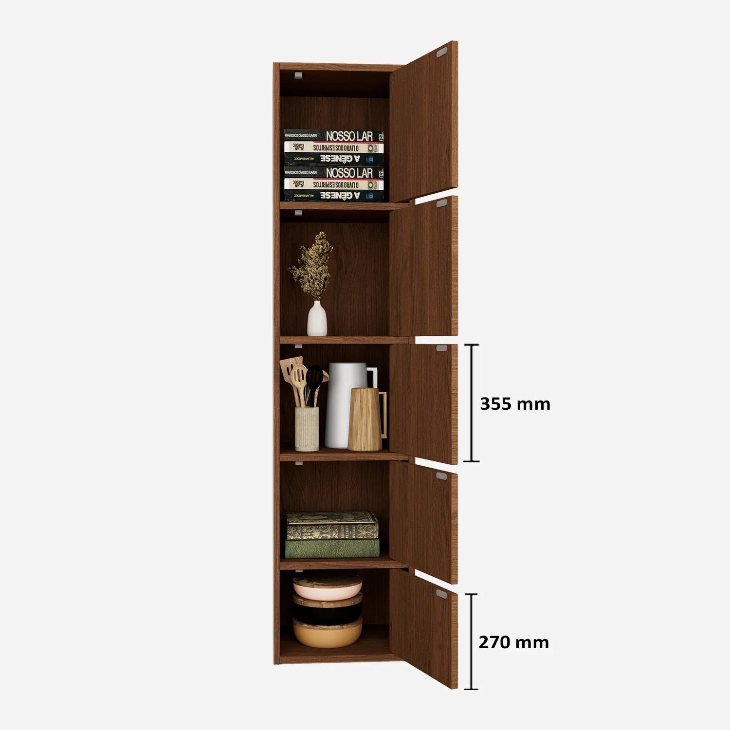 Albert Engineered Wood 5 Tier Cabinet in Oak Colour - HomeTown