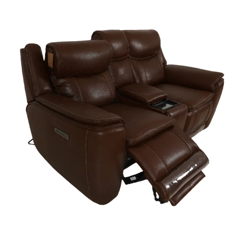 Nuvia Half Leather Electric Recliner - HomeTown