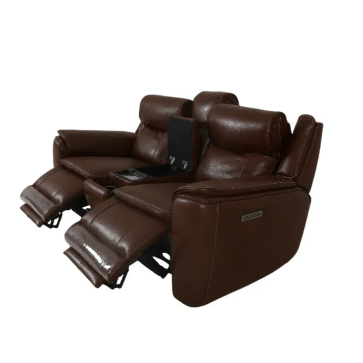 Nuvia Half Leather Electric Recliner - HomeTown