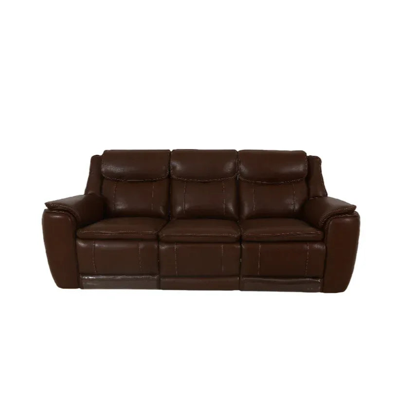 Nuvia Half Leather 3 Seater Triple Electric Zero Gravity Recliner in Grey Colour - HomeTown