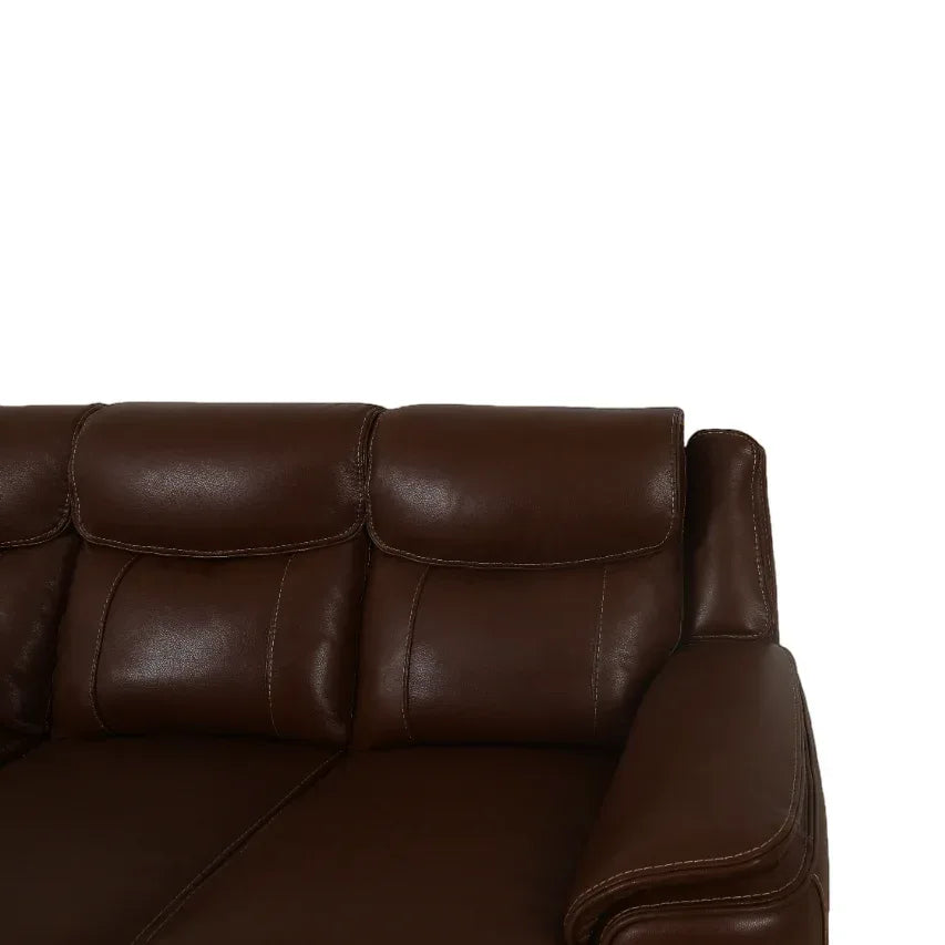 Nuvia Half Leather 3 Seater Triple Electric Zero Gravity Recliner in Grey Colour - HomeTown