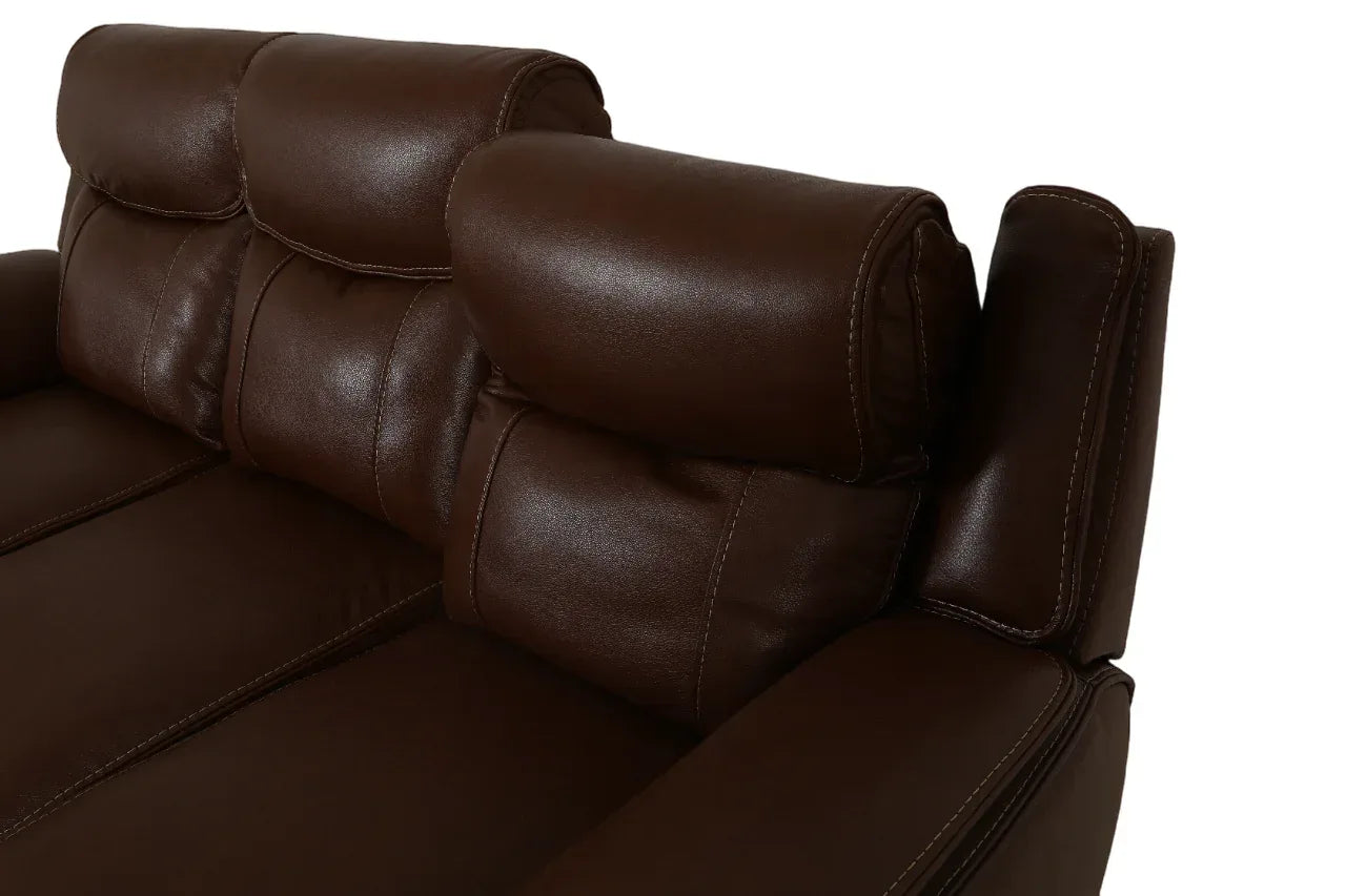 Nuvia Half Leather 3 Seater Triple Electric Zero Gravity Recliner in Grey Colour - HomeTown