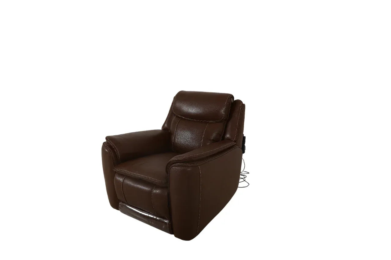 Nuvia Half Leather Single Seater Double Electric Recliner - HomeTown