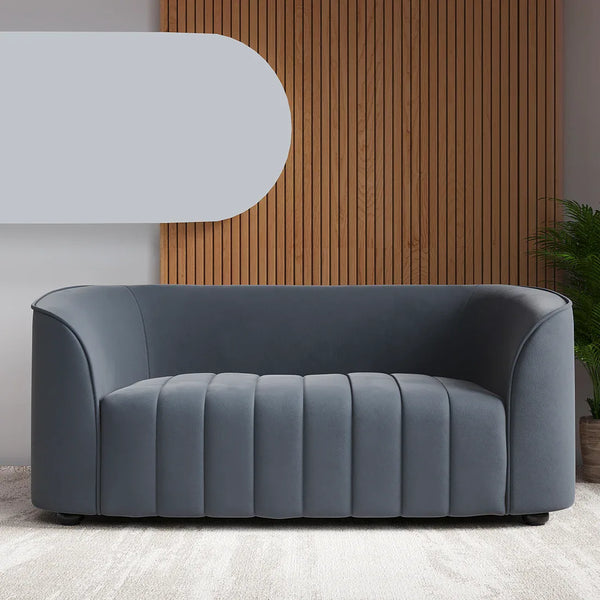 Elise Velvet Fabric Sofa | Dark Grey | 2 Seater dimensions