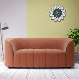 Elise Velvet Fabric Sofa | Rust | 2 Seater