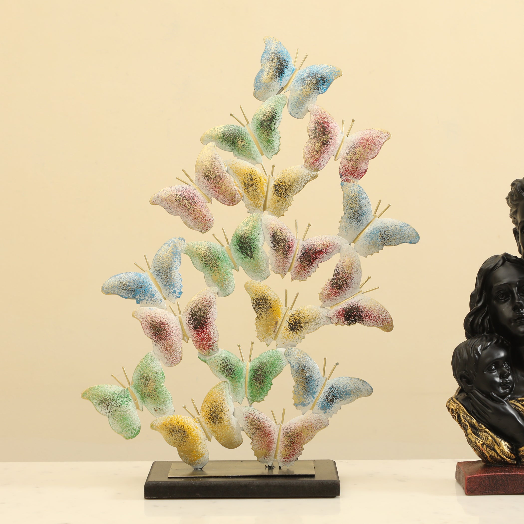 Vedas Titlie Butterfly Metal Table Décor - Colourful Home Decor Piece