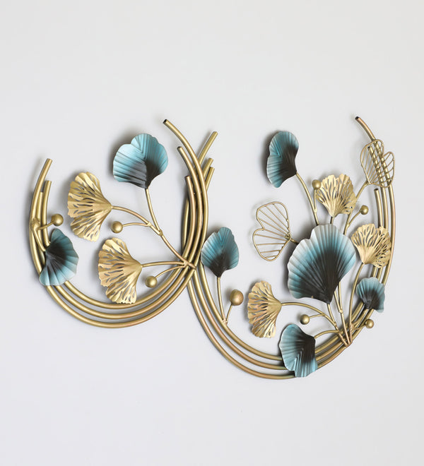 Vedas Tyra Leaf Metal Wall Decoration Hanging Wall Arts decorative item for Home, restaurant, living room, dining room, office. (30*18 Inch) dimensions
