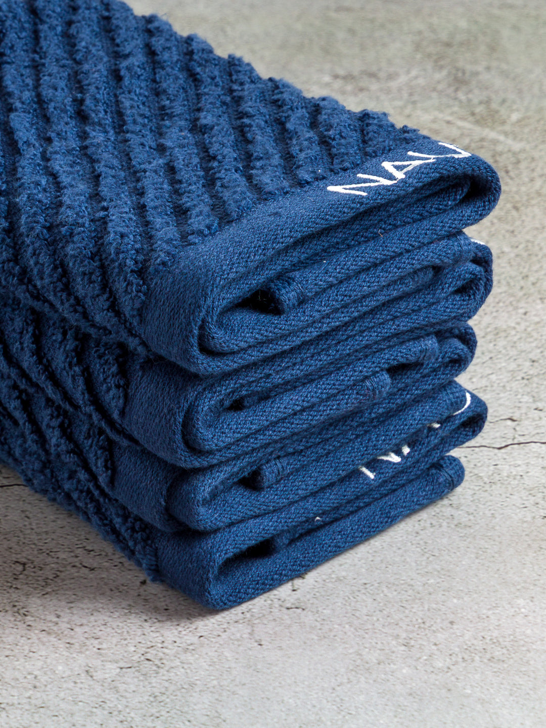 Cross View Bath Linen Fabric Navy