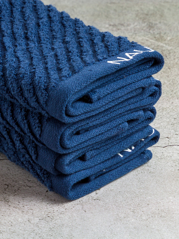 Bianca Home Cross View Bath Linen Fabric Navy dimensions