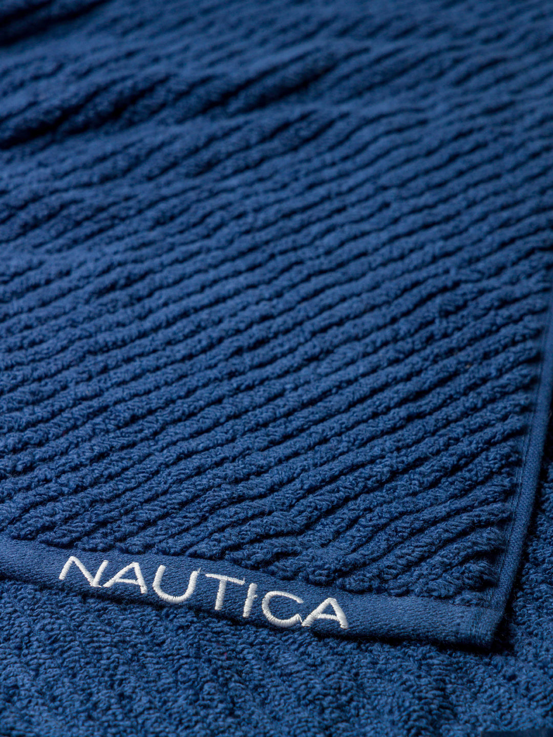 Cross View Bath Linen Fabric Navy