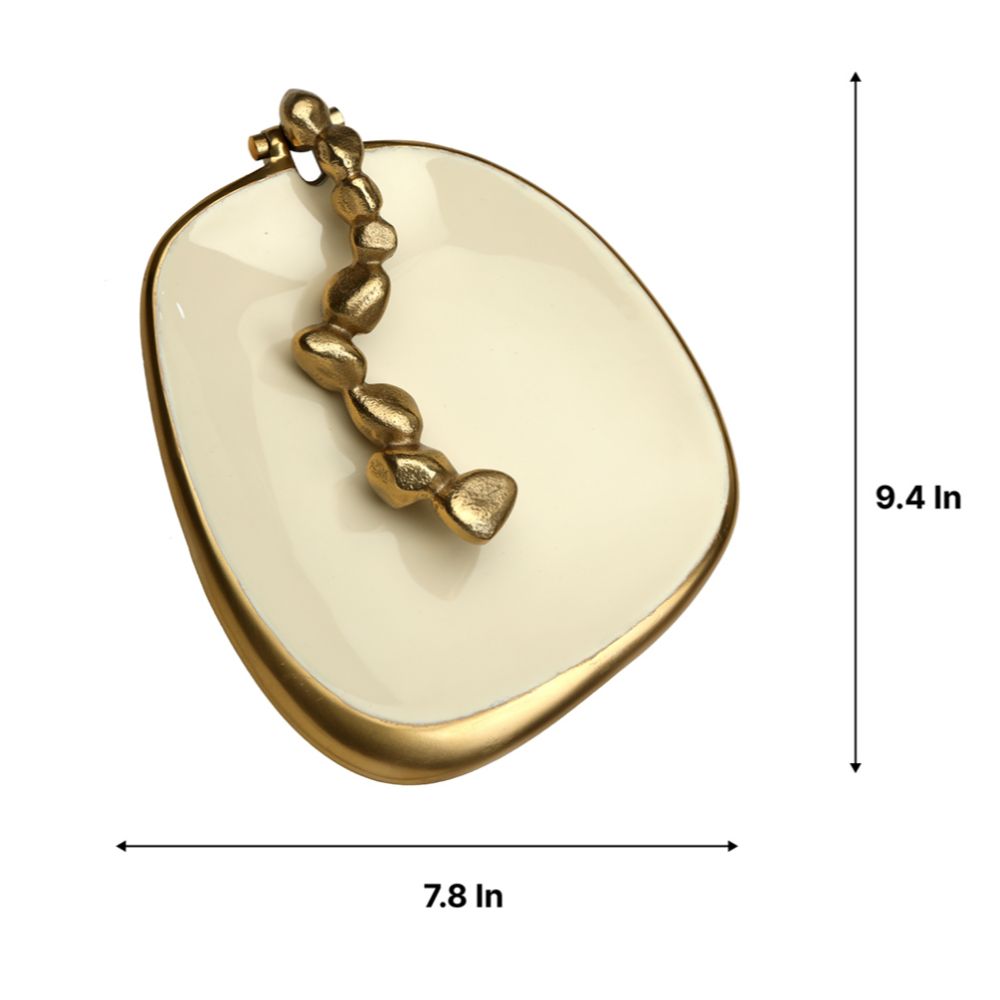 Stones Serving ware Ivory enamle - Napkin Holder Gold