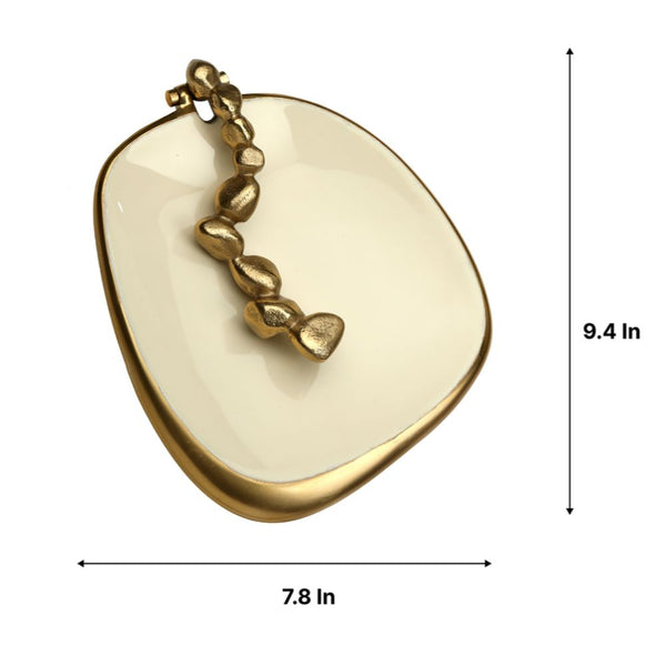 De Massion Stones Serving Ware Ivory Enamle - Napkin Holder Gold dimensions