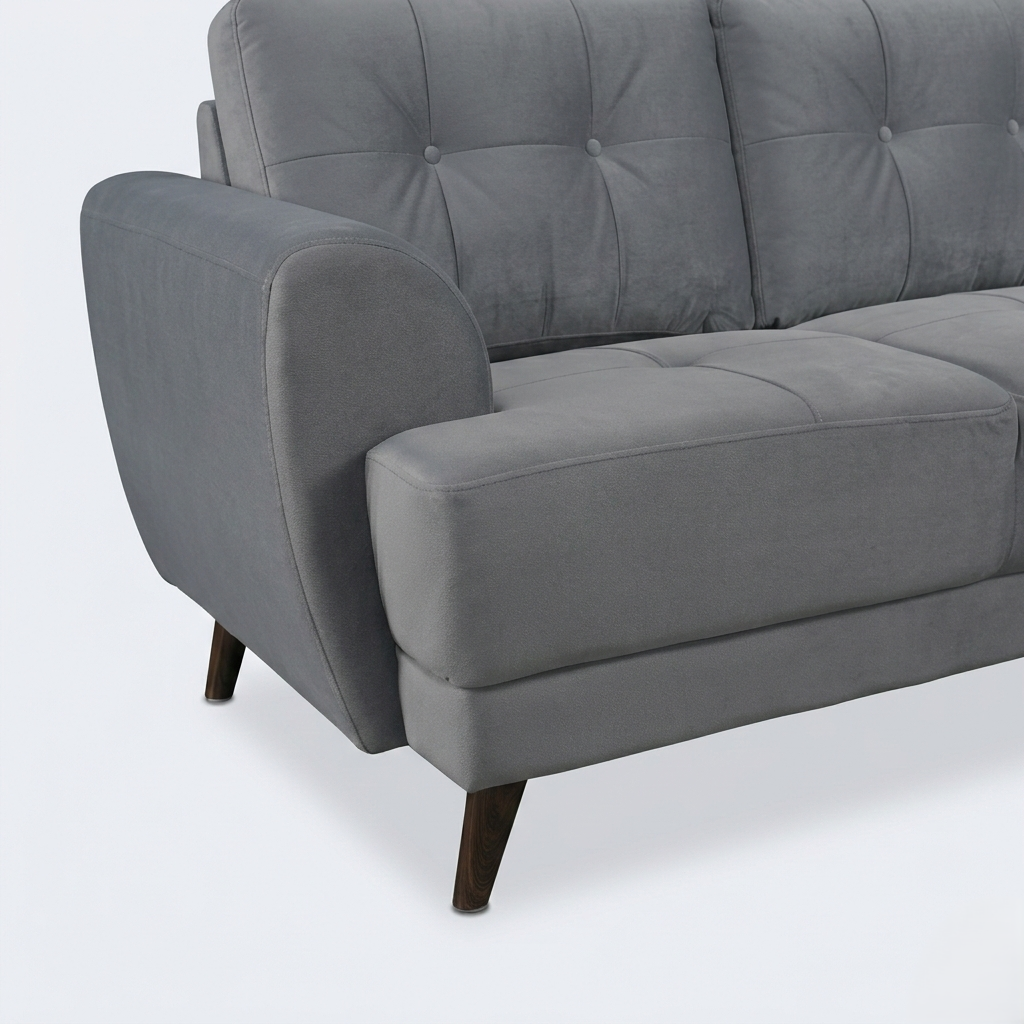 RIGA LYRA FAB 3SEATER SOFA D GREY