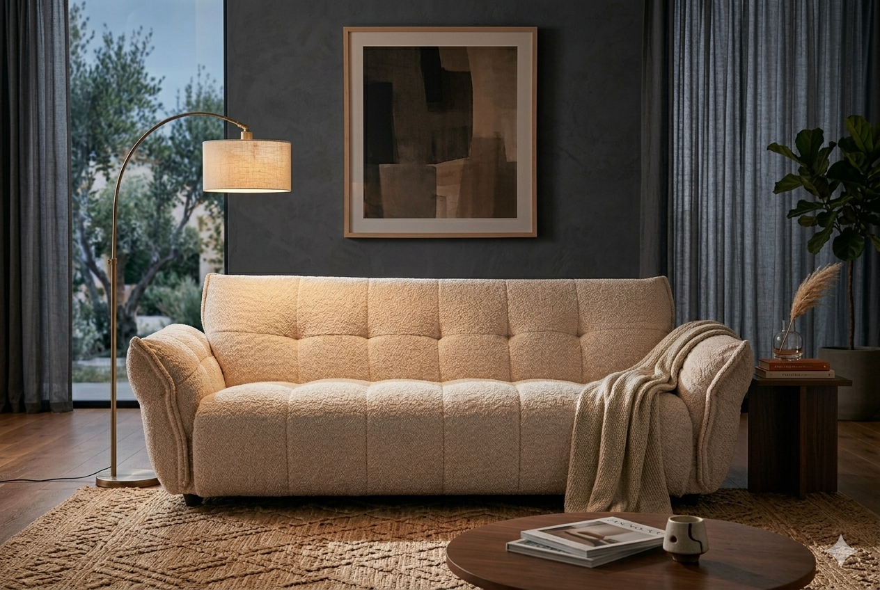 Hazel Fabric Sofa Beige