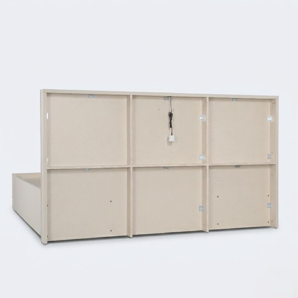 Aurora Queen Bed with Full Hydraulic Storage Pumicgrey