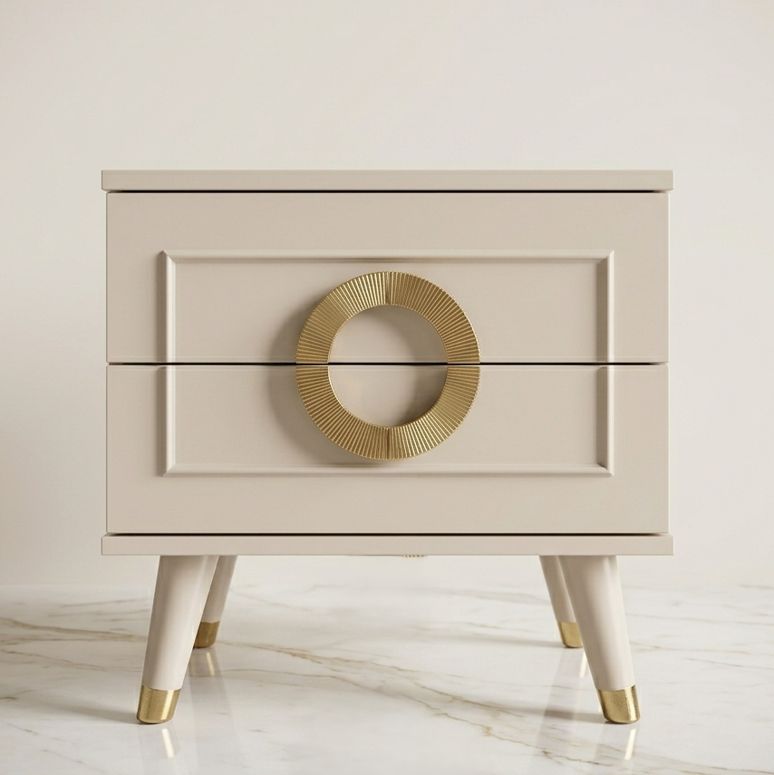 AKIRA BED SIDE TABLE - PUMIC GREY