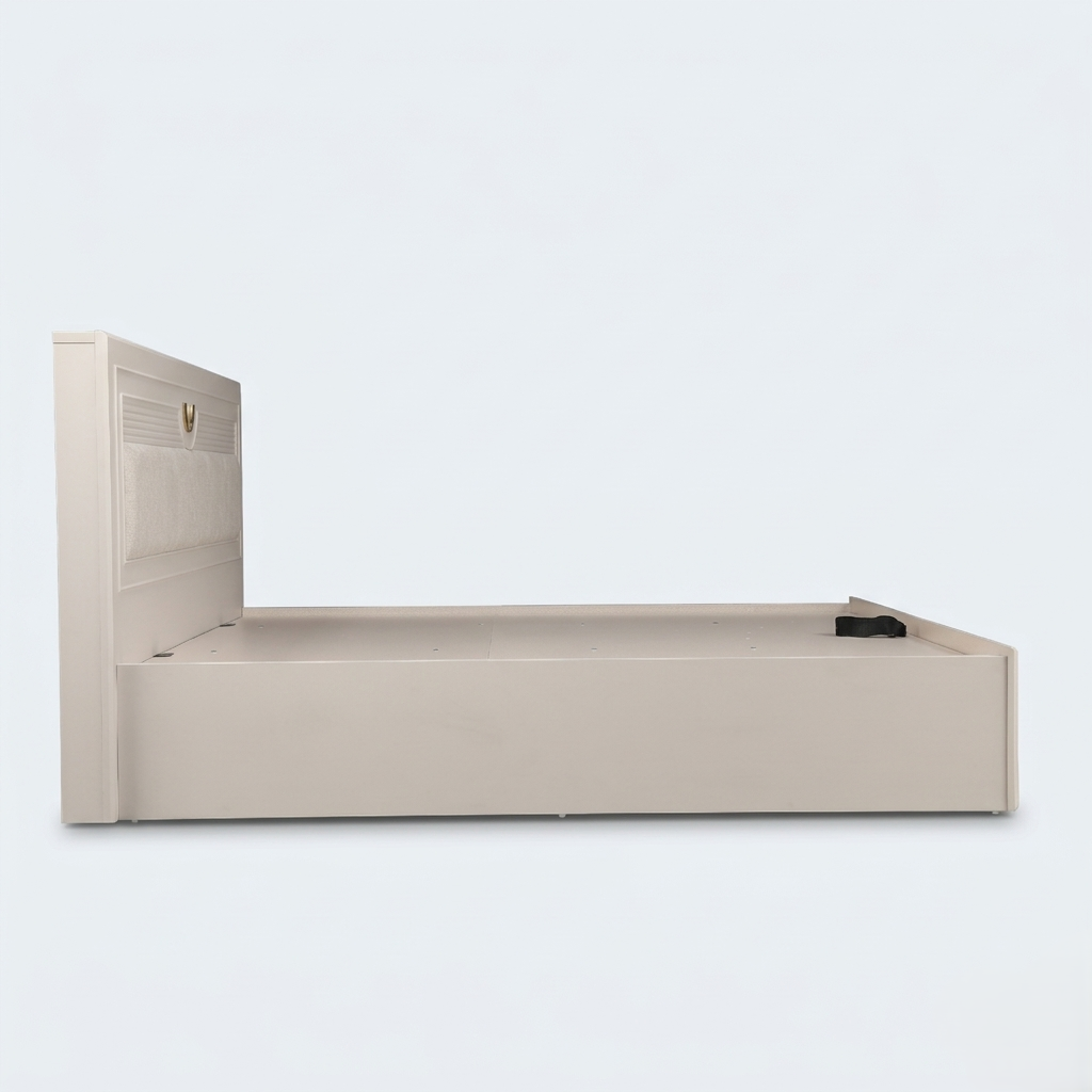 Aurora Queen Bed with Full Hydraulic Storage Pumicgrey