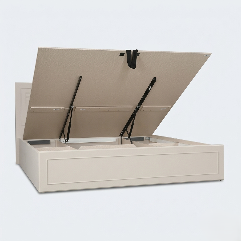 Aurora Queen Bed with Full Hydraulic Storage Pumicgrey