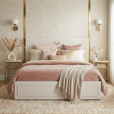 Aurora Queen Bed with Full Hydraulic Storage Pumicgrey