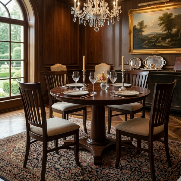 CARDIFF ELITE 4 SEATER ROUND DINING SET dimensions