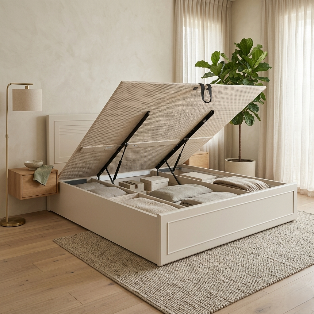 AKIRA KING BED FULL HYD STRG PUMIC GREY