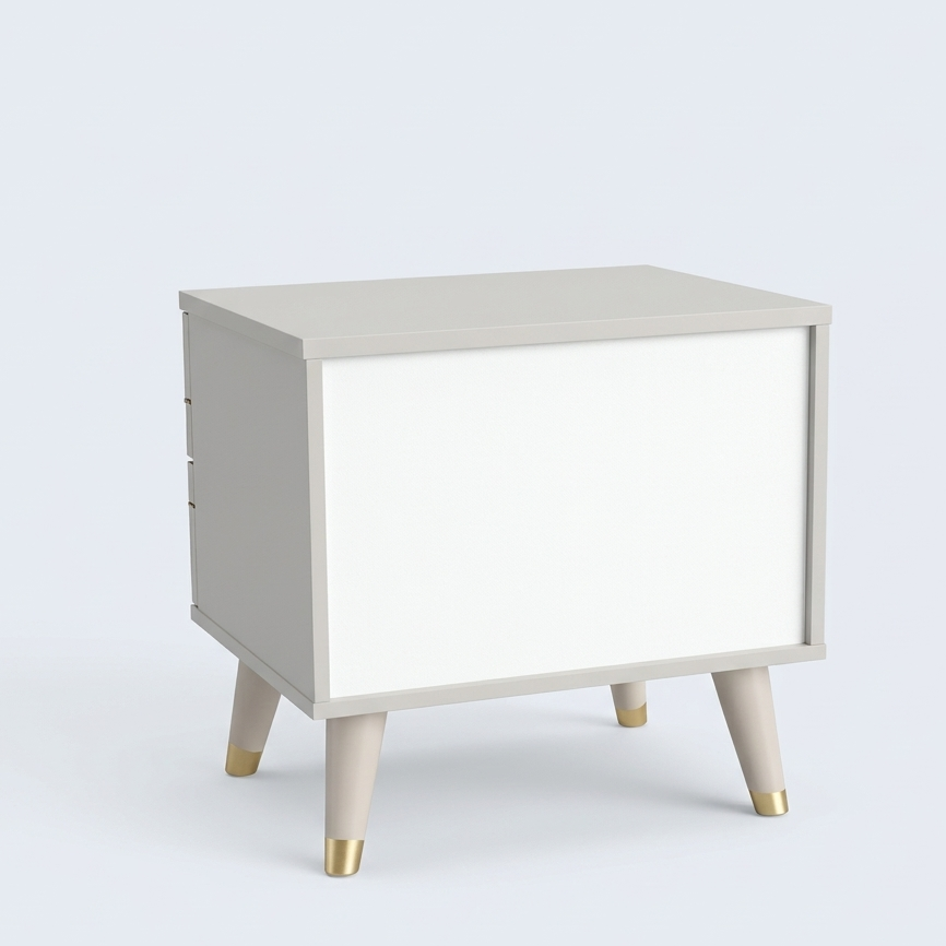 AKIRA BED SIDE TABLE - PUMIC GREY