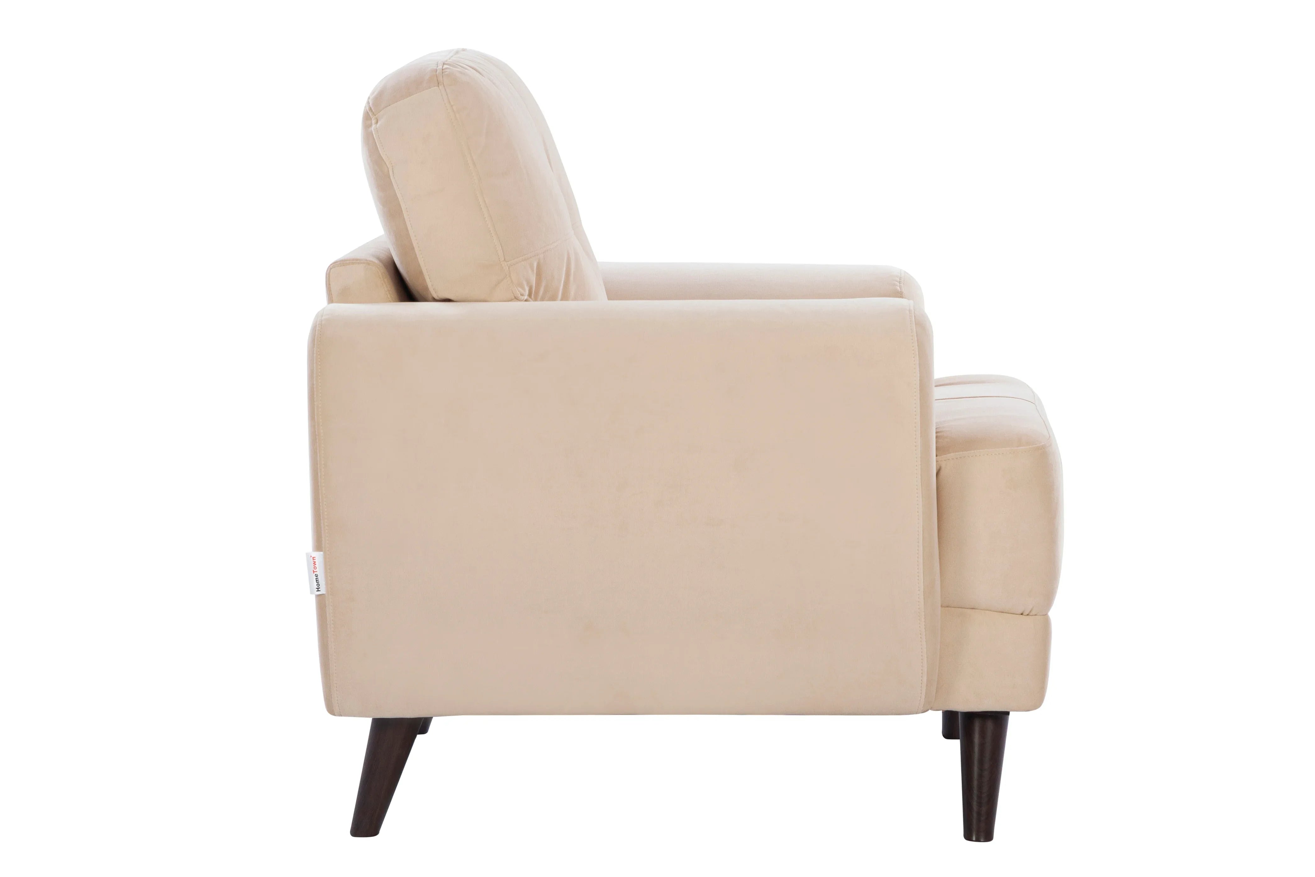 Riga Fabric 1 Seater Sofa in Beige Colour - HomeTown