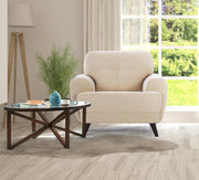 Riga Fabric 1 Seater Sofa in Beige Colour - HomeTown