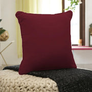 Splendor Royal Velvet Polyester Cushion Cover 16" x 16" in Red Colour - HomeTown