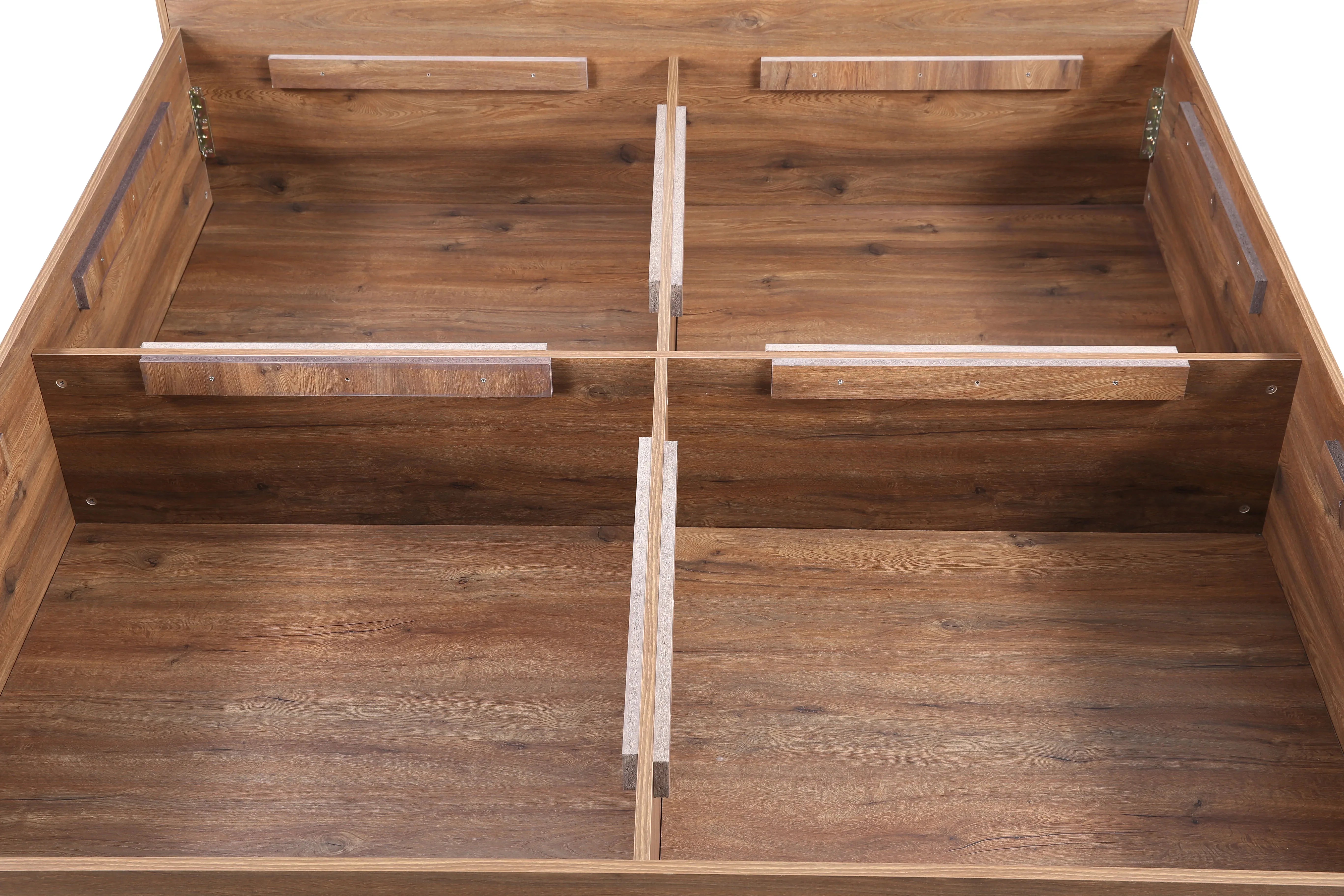 Saville King Size Bed with Box Storage in Dark Vogue Colour - HomeTown