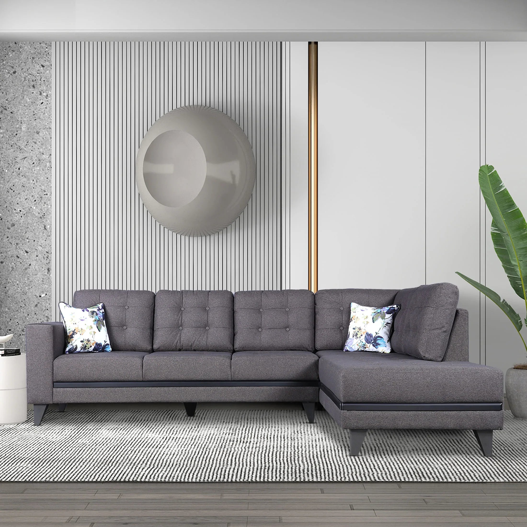 Garcia Fabric 3 Seater Sofa With Left Hand Side Lounger - HomeTown