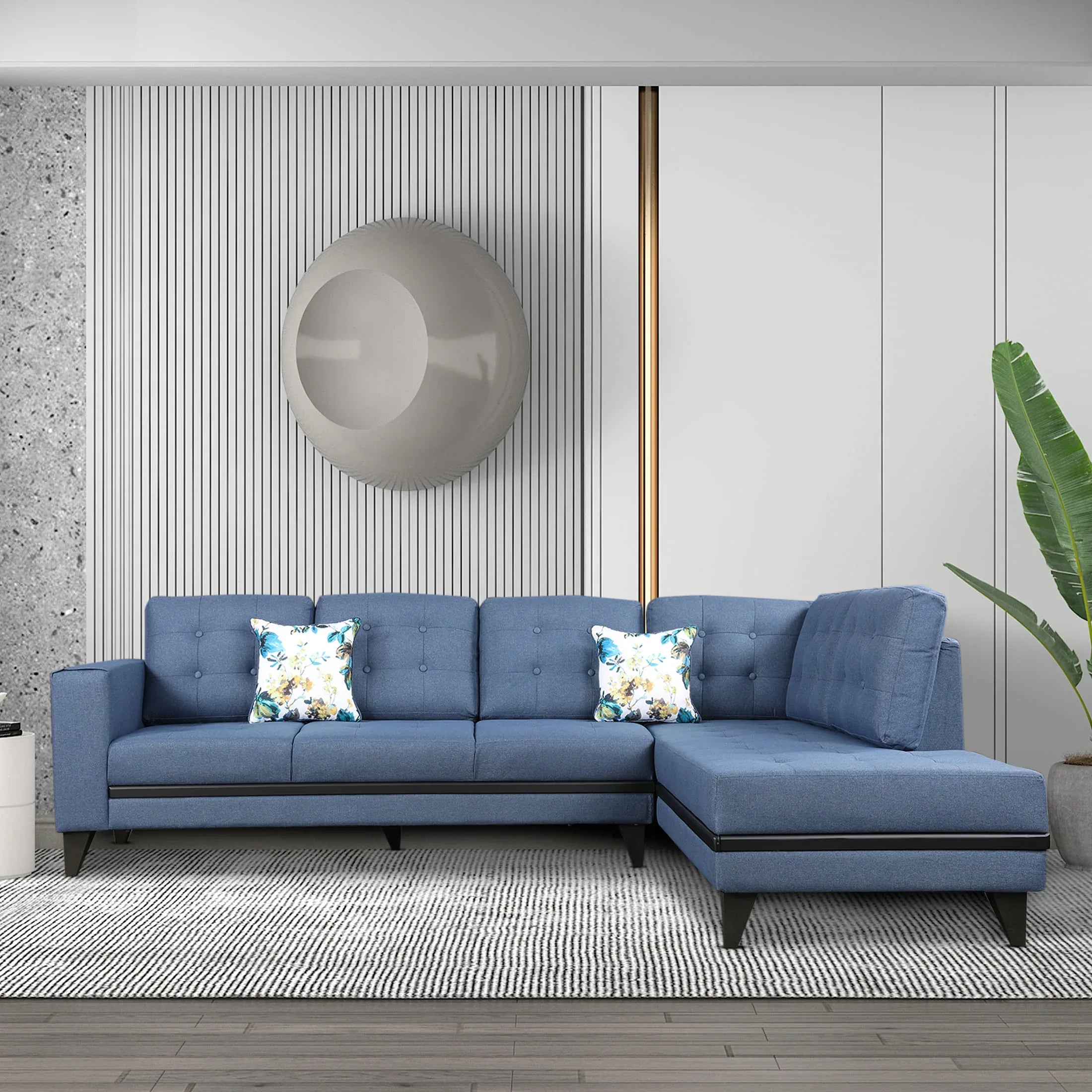 Garcia Fabric 3 Seater Sofa With Left Hand Side Lounger - HomeTown