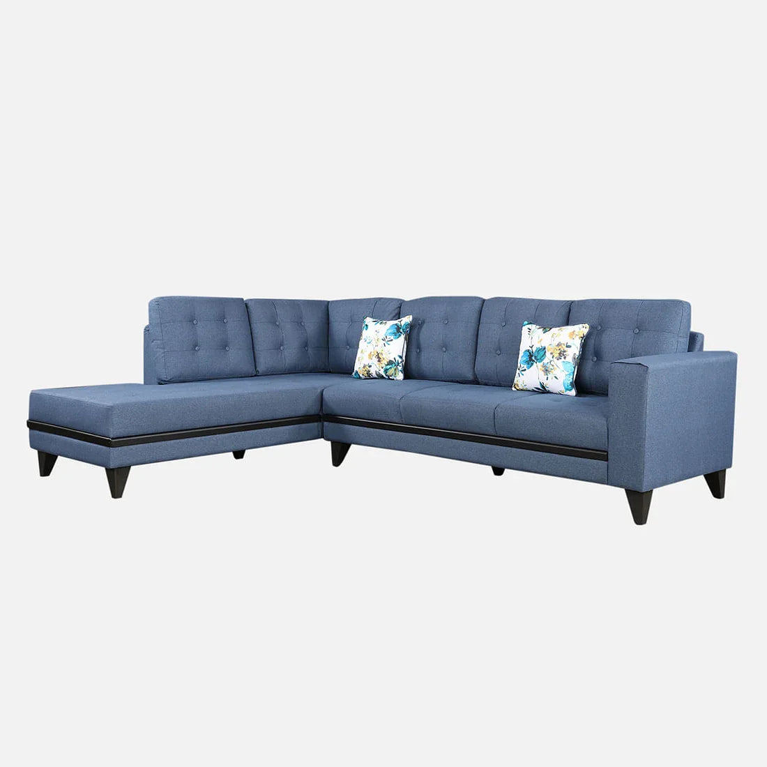 Garcia Fabric RH Lounger Large in Blue Colour - HomeTown