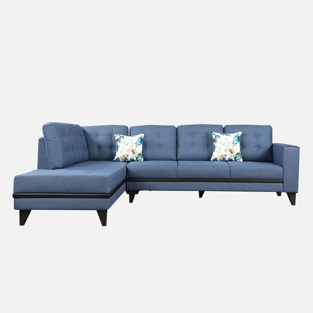 Garcia Fabric RH Lounger Large in Blue Colour - HomeTown